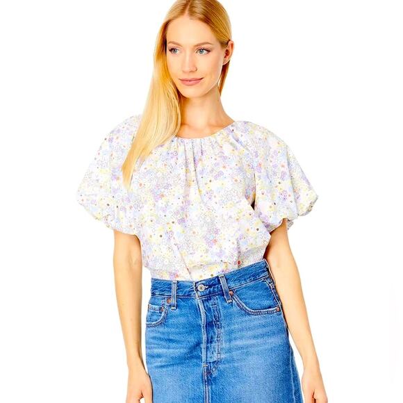 NWT Levi’s Top Puff Short Sleeve Floral Blouse Womens XXL Retail $55 - Picture 3 of 7